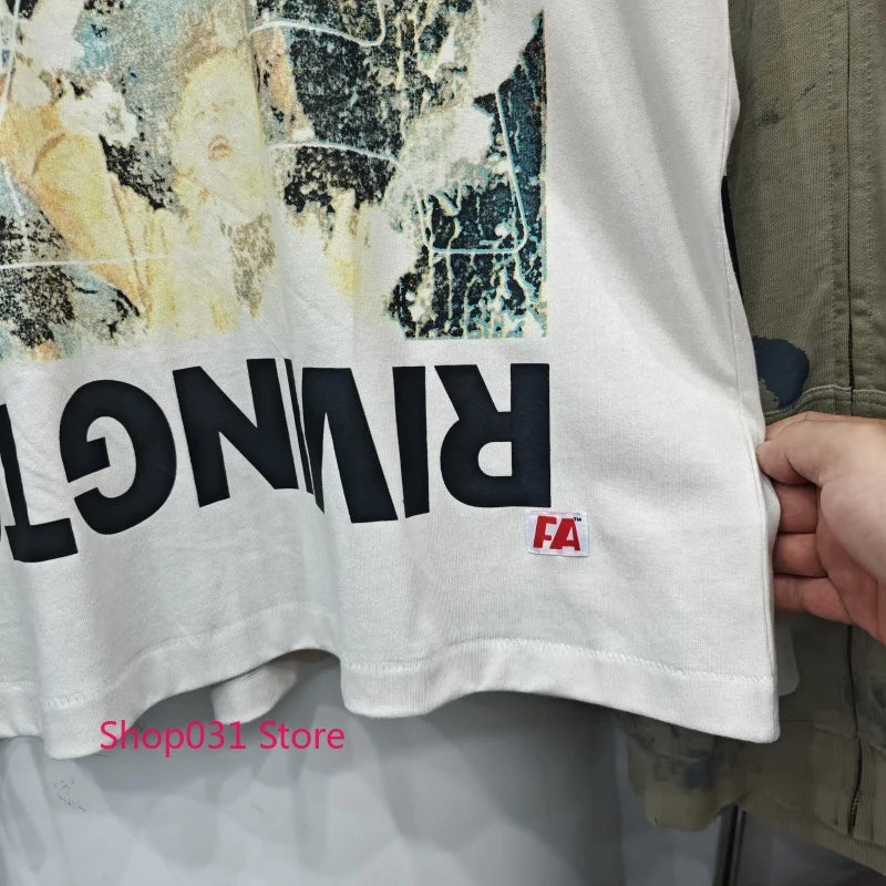 R123 Long Sleeve T Shirt Vintage Washed 100% Cotton Loose Fit Casual Mens Pullover  oversized t shirt