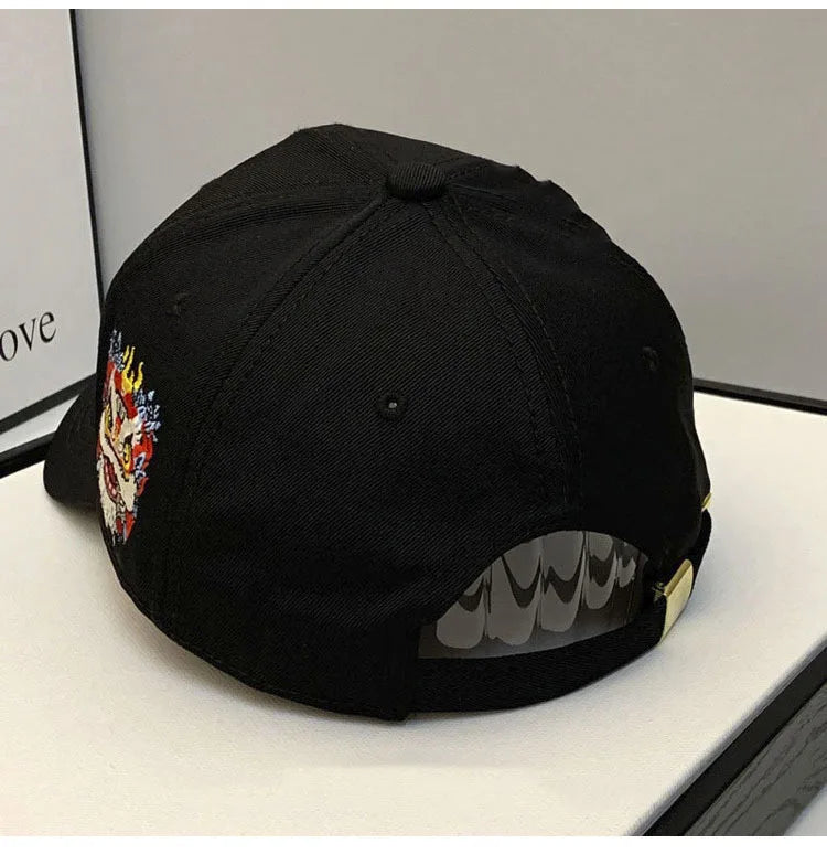 2022 New Chinese Style Spring Autumn Cap Women Tide Lion Embroidery Baseball Hat Hip-hop Men Casua All-match Casquette Gorras