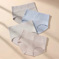 4PCS High-Waist Body Shaper Women's Panties Soft Cotton Solid Briefs Slimming Underwear Comfortable Plus Size Female Lingerie