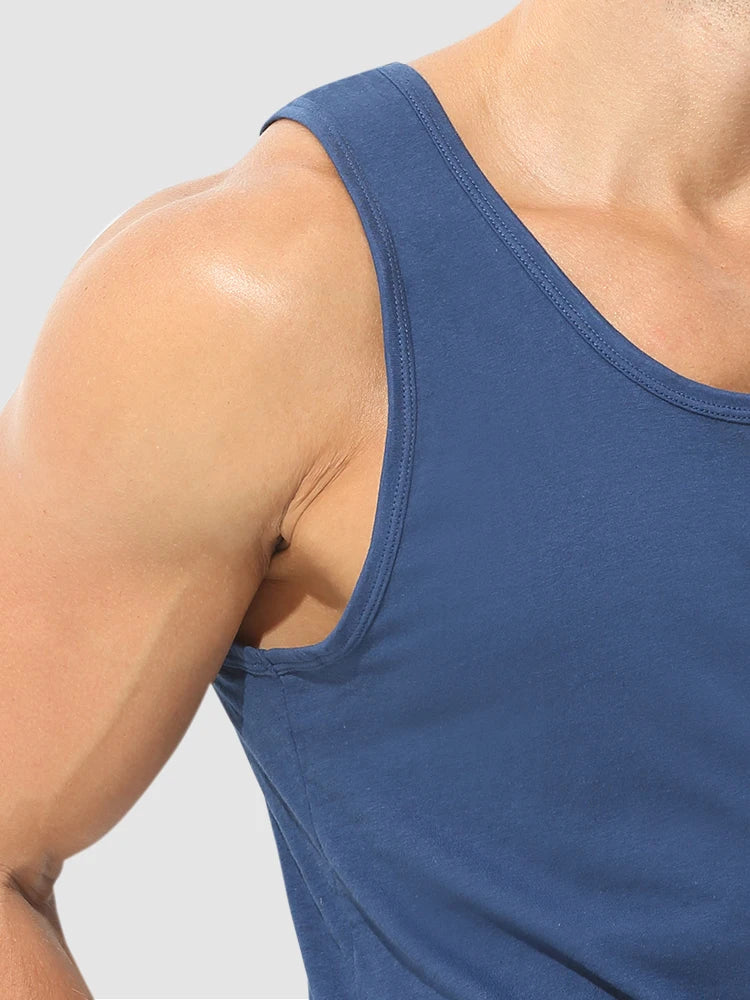 Men's pure cotton vest breathable slim youth sports foundation hurdle I loose summer thin halter undershirt