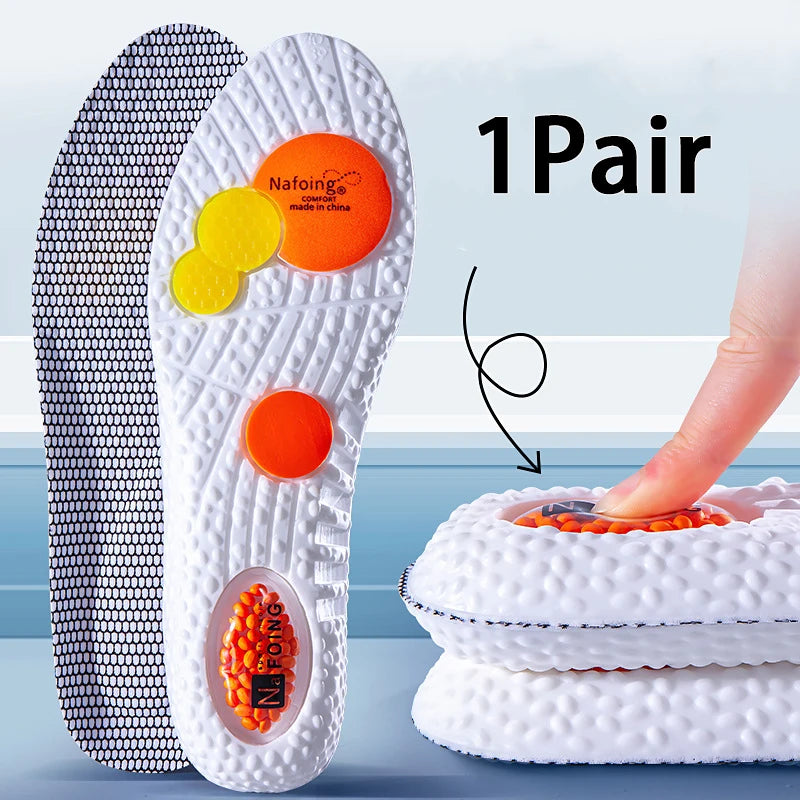 PU air cushion sports insoles Soft Comfort Shoes Pads Running Shock Absorption Shoe Sole Men Women arch support insole 1Pair
