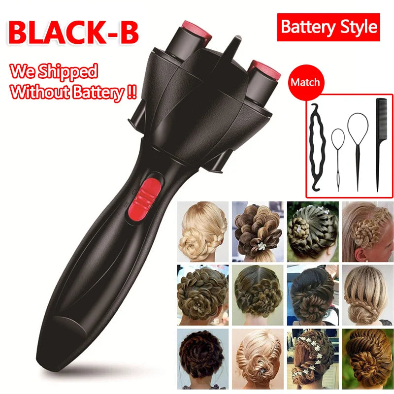 Electric Hair Braider Automatic Plait Styling Machine Quick Braiding Tool Cordless Portable Hair Styling Tool for Home Travel