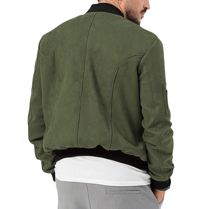 24  Autumn/Winter Suede Men's Button Cardigan Jacket Casual American