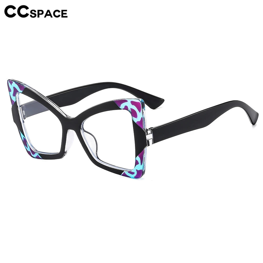 Big Frame Cat Eye Reading Glasses For Women Color Block Design Anti-blue Light 1.0 To 4.0 Strength Large Optical Lenses 802349