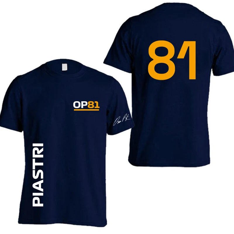 Oscar Piastri 81 Driver Logo Racing Team Men T-shirt Summer Short Sleeve Women Tee Shirts 100% Cotton Fashion Couple Clothes Top