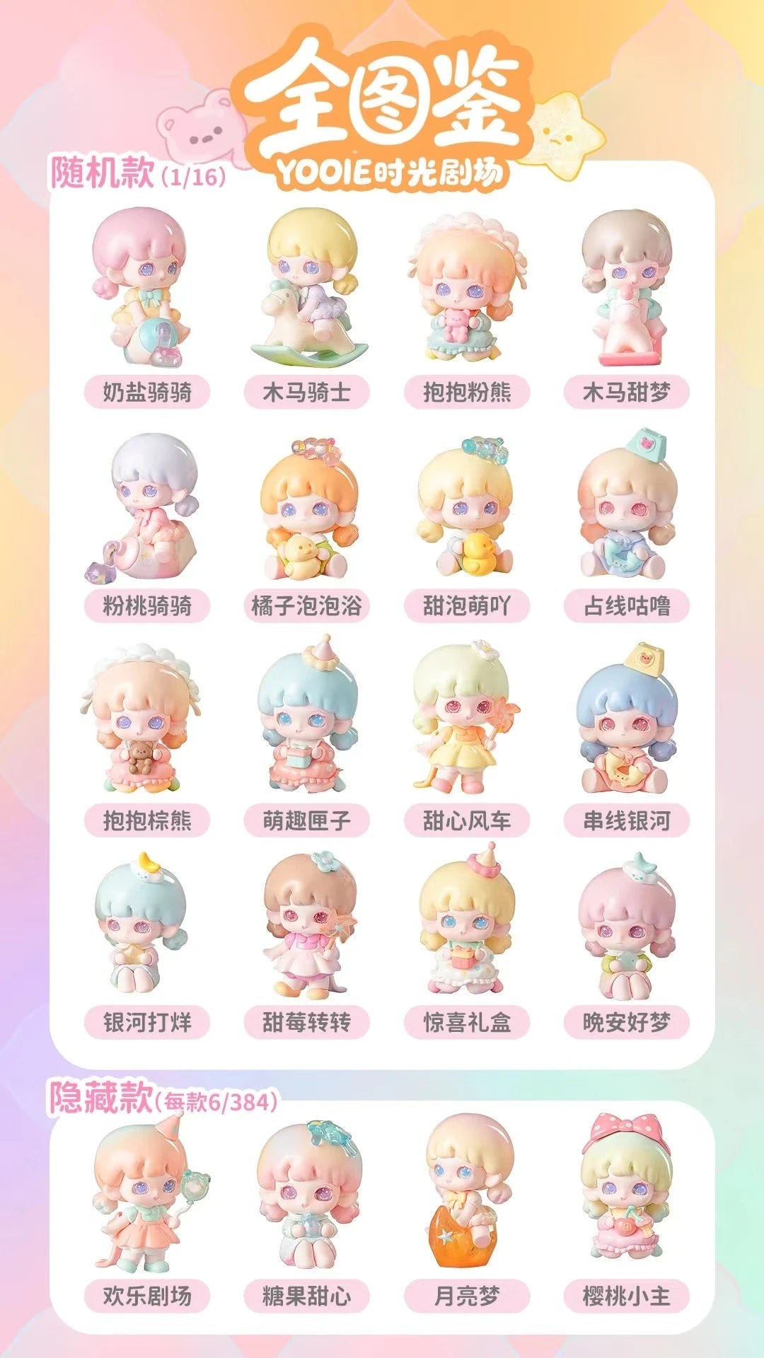 Original Yooie Theatre Time Series Mini Blind Box Blind Bag Trendy Toys Cute Figurines Collectibles Birthday Gifts For Girls