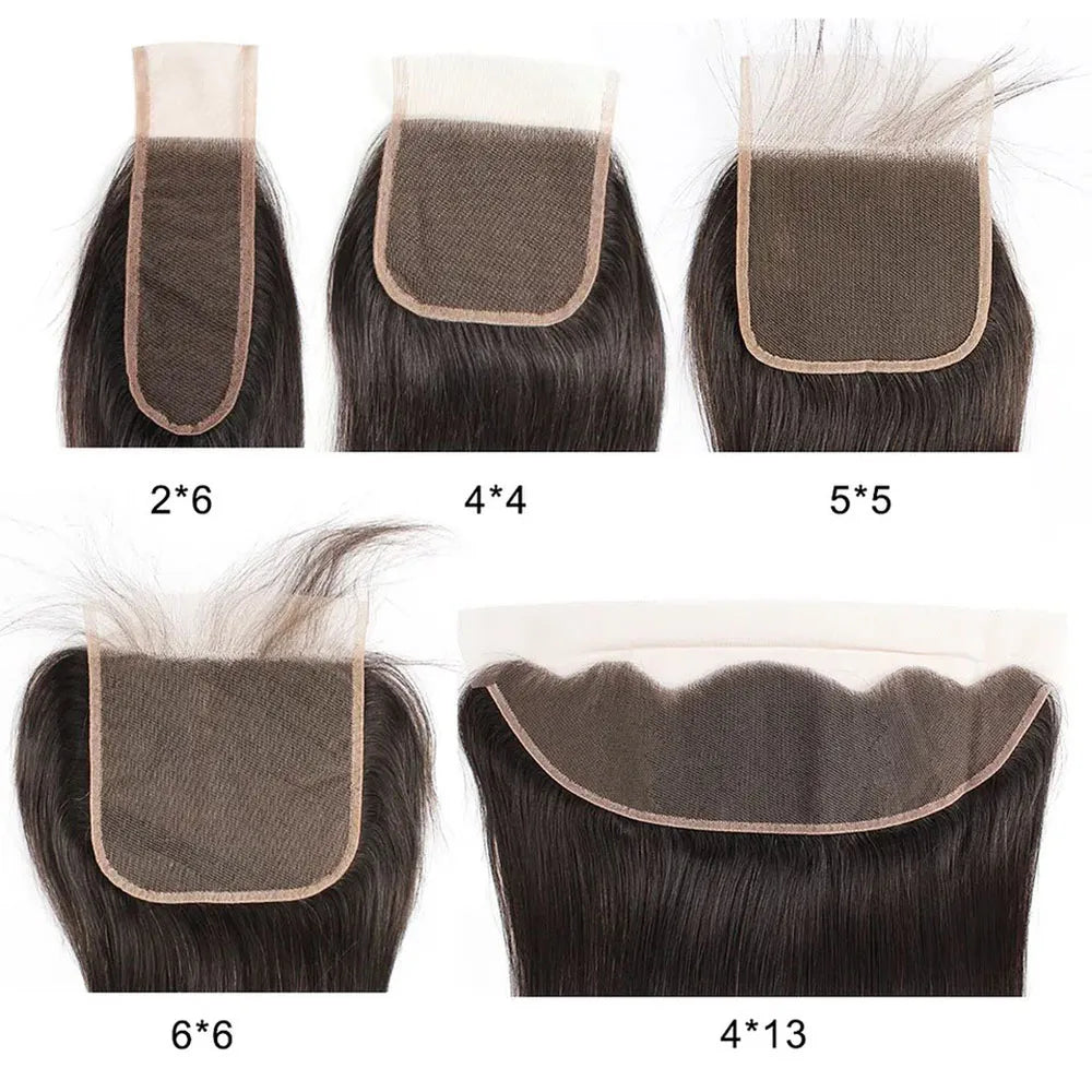 2x6 Lace Closure Peruvian Straight Closure 5x5 100% Human Hair Rtraight 13x4 Lace Frontal Closure 4x4 Natural Color Remy Hair