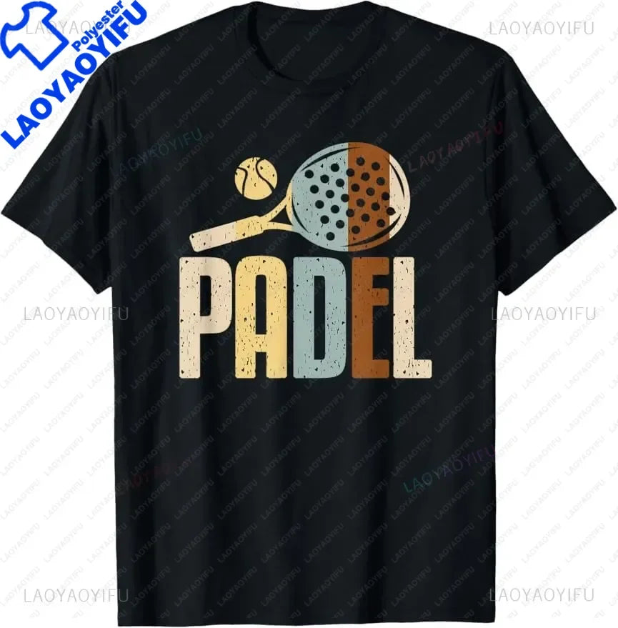 Padel Paddle Tennis Racquet Ball Vintage Colors T-Shirt  Casual Sports Street Couple Clothes  Streetwear  Mens T Shirts
