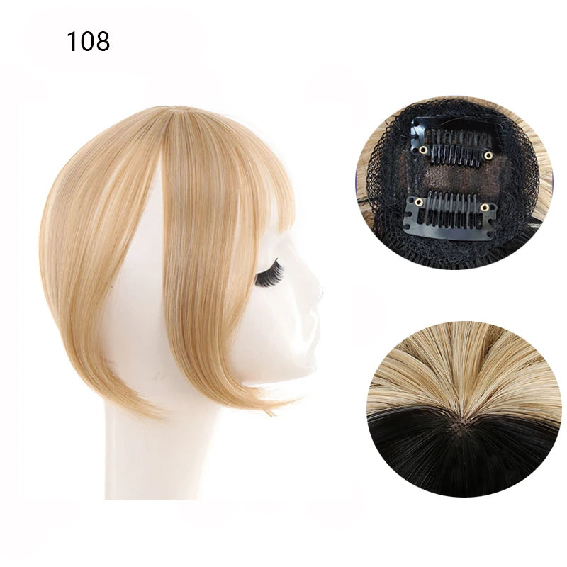 Fake 3D Air Bangs Hair Clip-In Extension Synthetic Fake Fringe Natural False hairpiece For Women Clip In Bangs