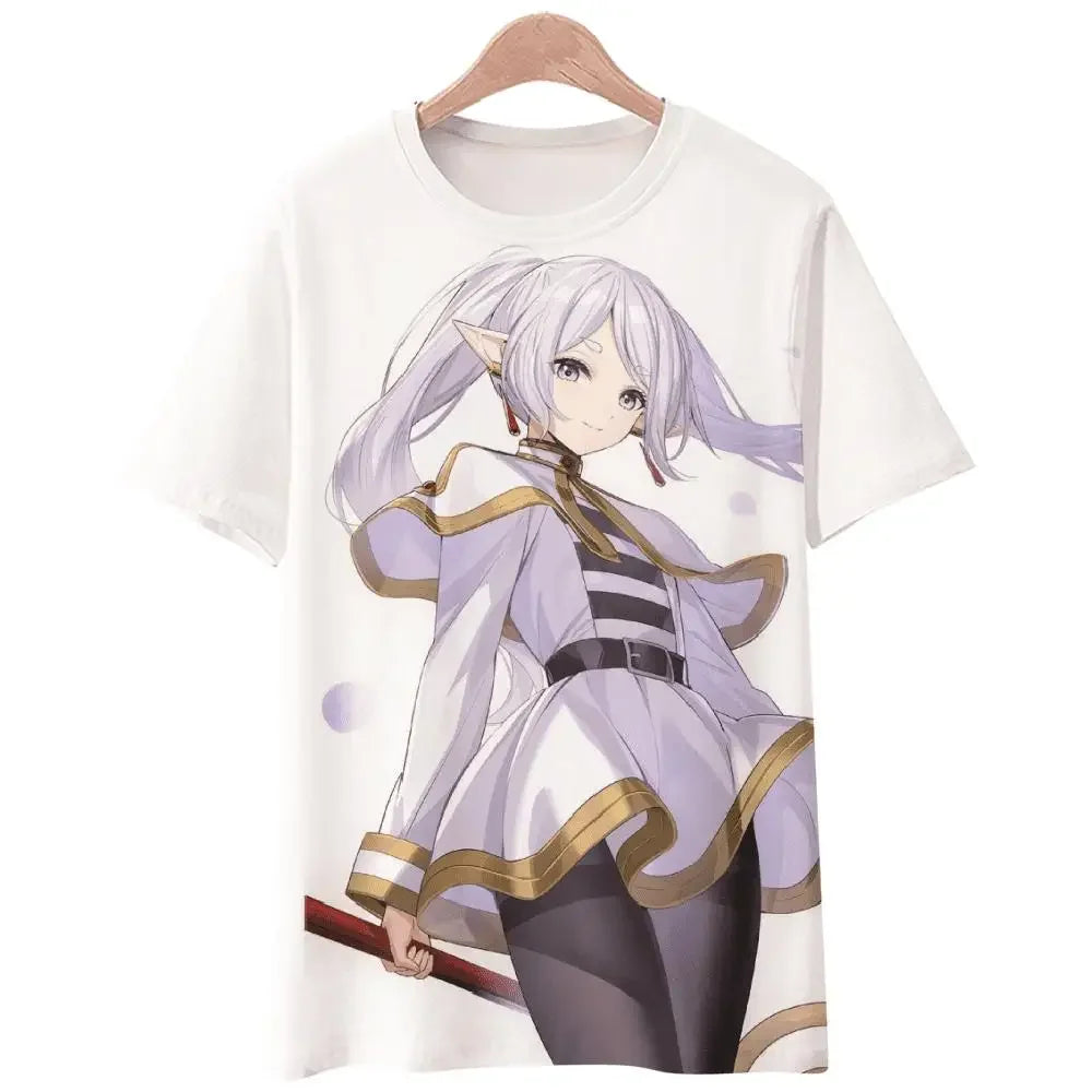 Anime Sousou no Frieren 3D Printed T-Shirts Men Women Fashion Streetwear Oversized Short Sleeve T Shirt Male Tees Tops Clothing