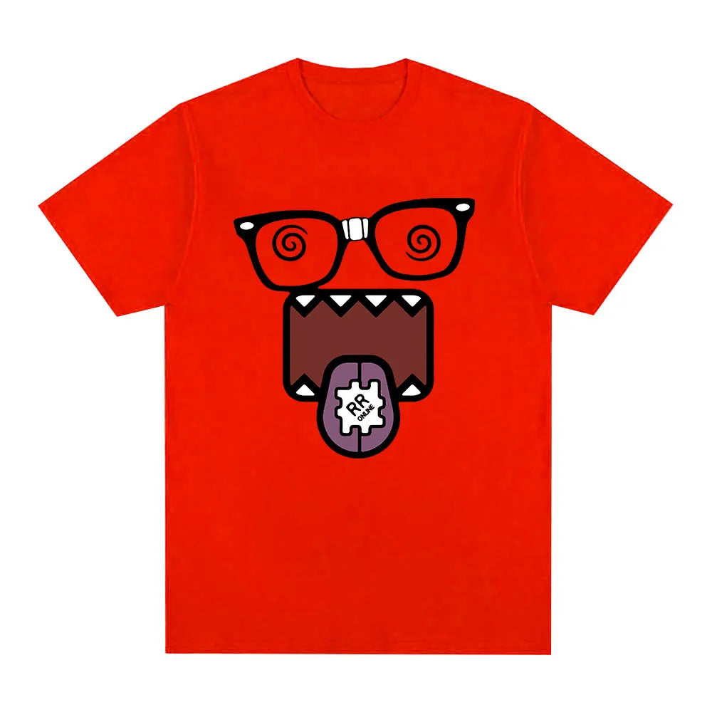 Domo Kun Funny Meme T Shirts Men's Women Clothing Cotton Casual T-Shirts Vintage Short Sleeve Oversized T-shirt Tops Streetwear