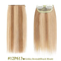 S-noilte 1pc Straight Clip in Hair Extensions Human Hair Side Head 8inch 12inch Black Brown Women Fake Hairpiece Platinum Blonde