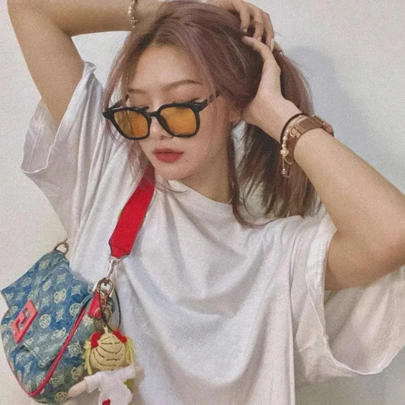 New Vintage Square Sunglasses Women Men Luxury Brand Small Round Sun Glasses Female Small Eyewear Oculos De Sol for Male Female