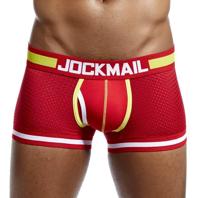 JOCKAMIL cotton mesh men's underwear fashion low-waist briefs shorts sports casual boxer trunks