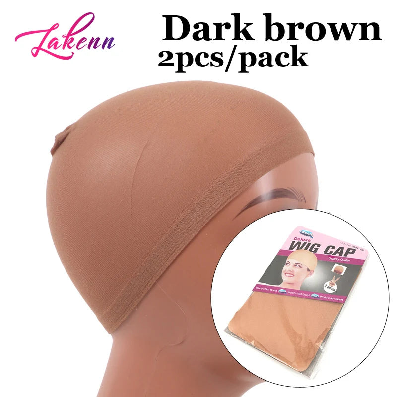 Dark Brown Wig Cap For Lace Front Wigs 20Pcs (10 Packs) Nylon Wig Cap For Wigs Making Stretchy Stocking Wig Caps For Women