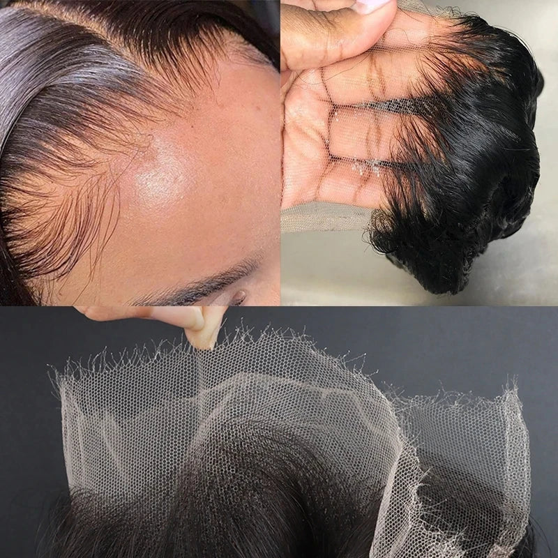 PerisModa Body Wave Human Hair Bundles With Closure 5x5 Transparent Lace 4×4 Brown Lace Brazilian Remy 12A Human Hair Extensions