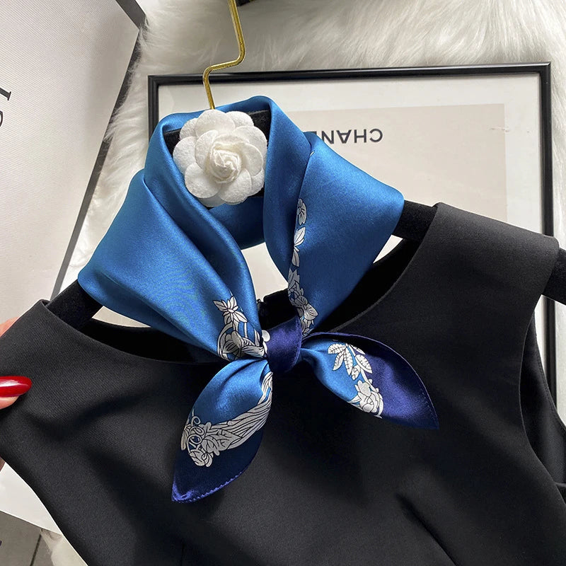 Women 100% Silk Scarves 53*53cm Luxury Pure Silk Scarf Wraps Shawls Pashmina Female Natural Silk Neckerchief Head Scarf Bandana