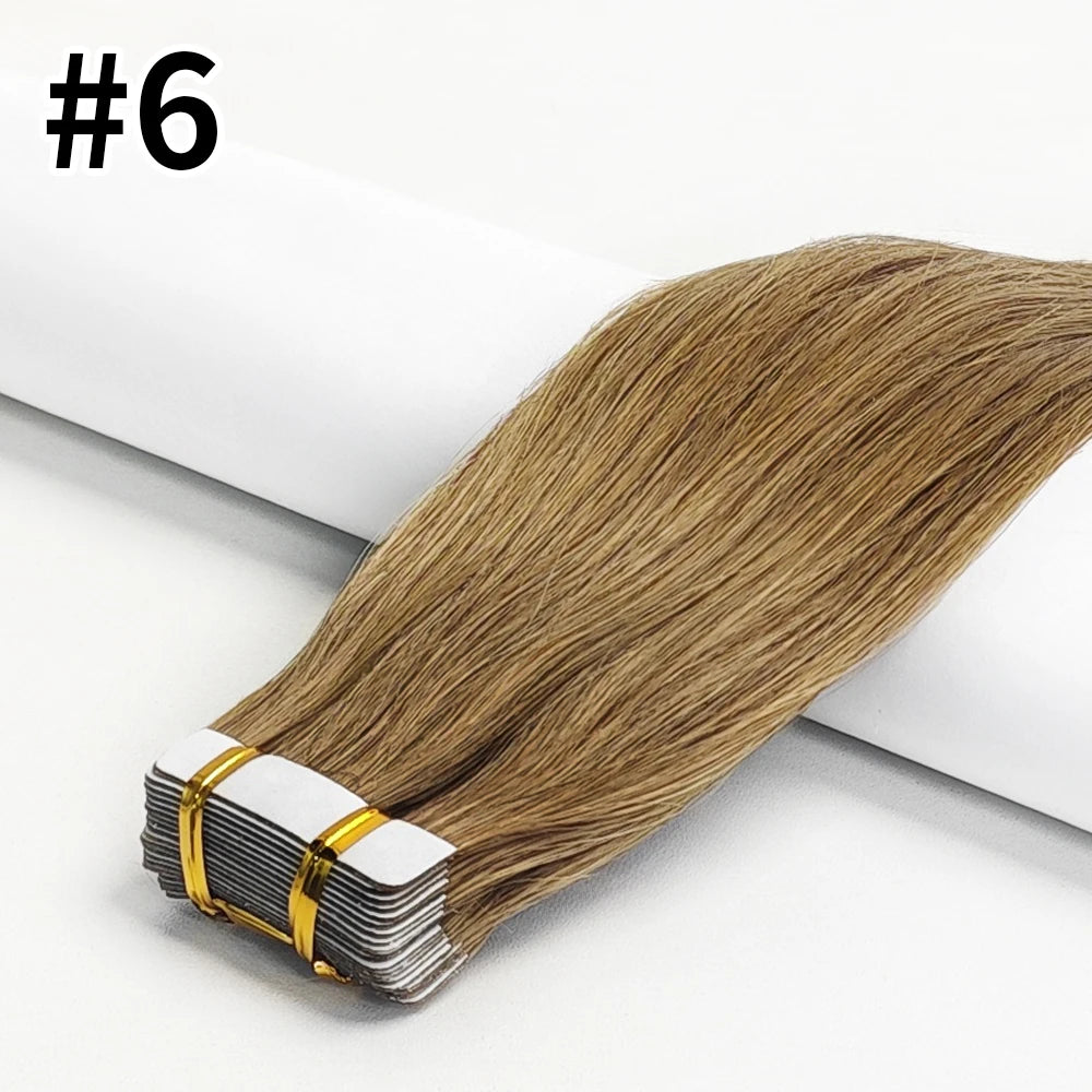 Tape In Hair Extensions 100% Remy human Hair Cuticle Skin Weft Seamless Adhesive Tape Hair Extensions 50G /set 20pc Best Quality