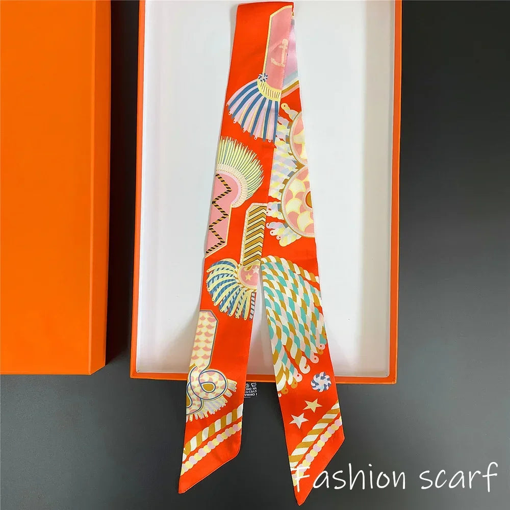 Luxury Long Scarf with Epaulet Design for Hermes Inspired Basket Bag Handle Styling Ins Trendy Accessory  Free Shipping