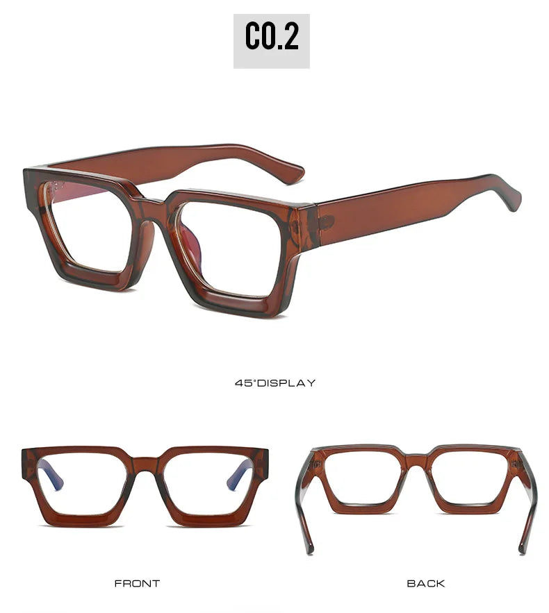 SHAUNA Retro Women Anti Blue Light Glasses Frame Fashion Men Square Optical Eyewear
