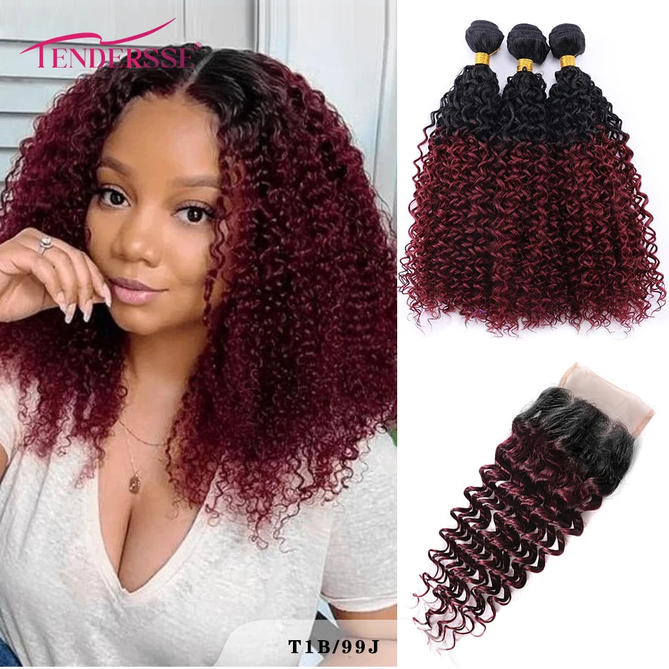 10A Mongolian Afro Kinky Curly Human Hair 2/3 Bundles with 4x4 Lace Closure 100% Unprocessed Virgin Kinky Curly Human Hair Weave