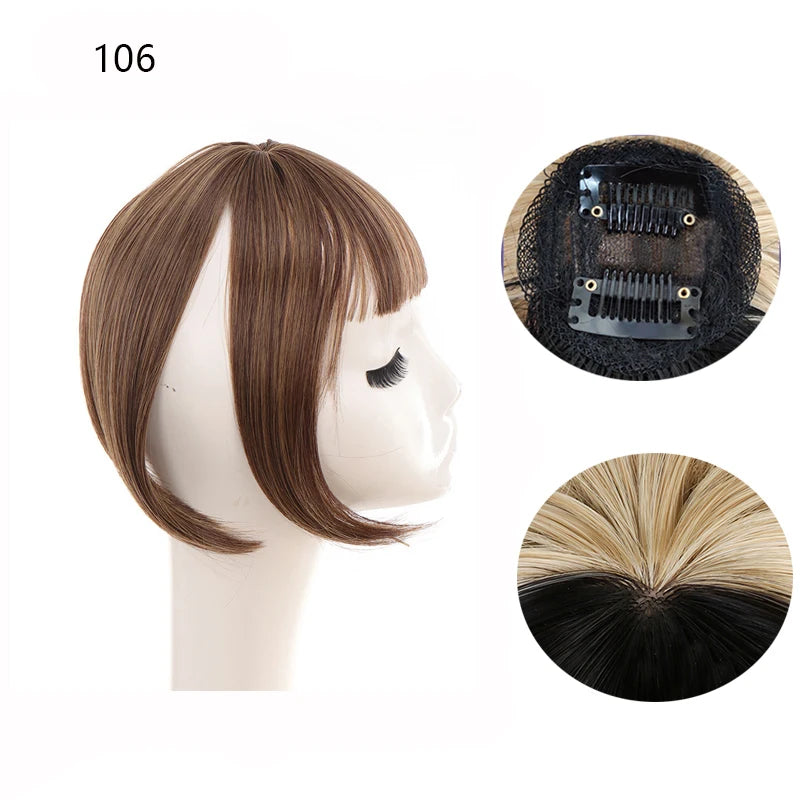 Fake 3D Air Bangs Hair Clip-In Extension Synthetic Fake Fringe Natural False hairpiece For Women Clip In Bangs