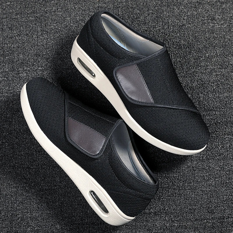 Walking Shoes Men Diabetic Shoes Elderly Casual Solid Color Flat Shoes Oldmen Soft Comfortable Sneakers Plus Size