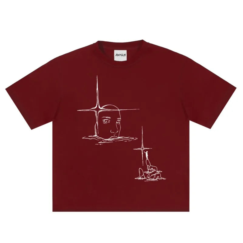 Punk Lyrical Print T-Shirts Oversize Hip Hop Women Streetwear Clothing Harajuku  Goth Unisex Men Top Short Sleeve Cotton Tee Y2K