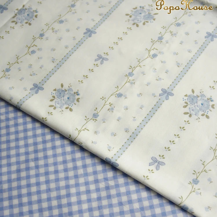 160x50cm Qunqing Rose Flower Wall Diagonal Pure Cotton Fabric, Children's Clothing Dress, Clothing DIY Sewing Cloth