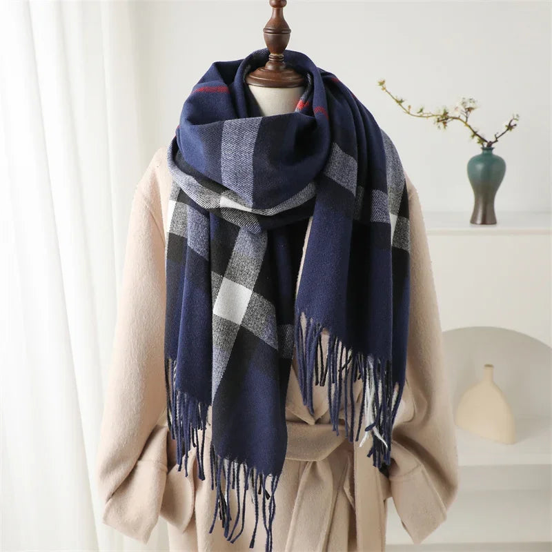 Premium Cashmere Plaid Scarf - Blend of Classic Charm & Modern Elegance