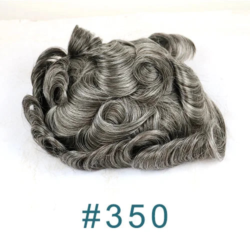 Undetected 0.02mm Thin Skin Natural Hairline Human Hair Men Toupee Black Gray Brown Blonde Male Hair Light Capillary Prosthesis