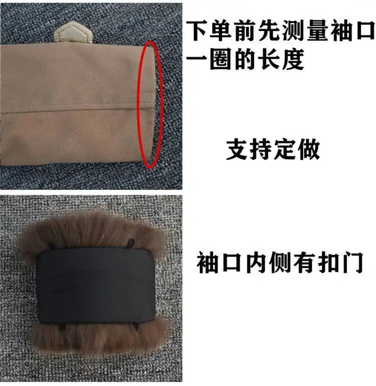 100% Real Fox Fur Cuffs Winter Natural Warm Oversized Arm Warmmer Wristband High Quality Coat Jacket Sleeve Fashion Luxury Cuffs