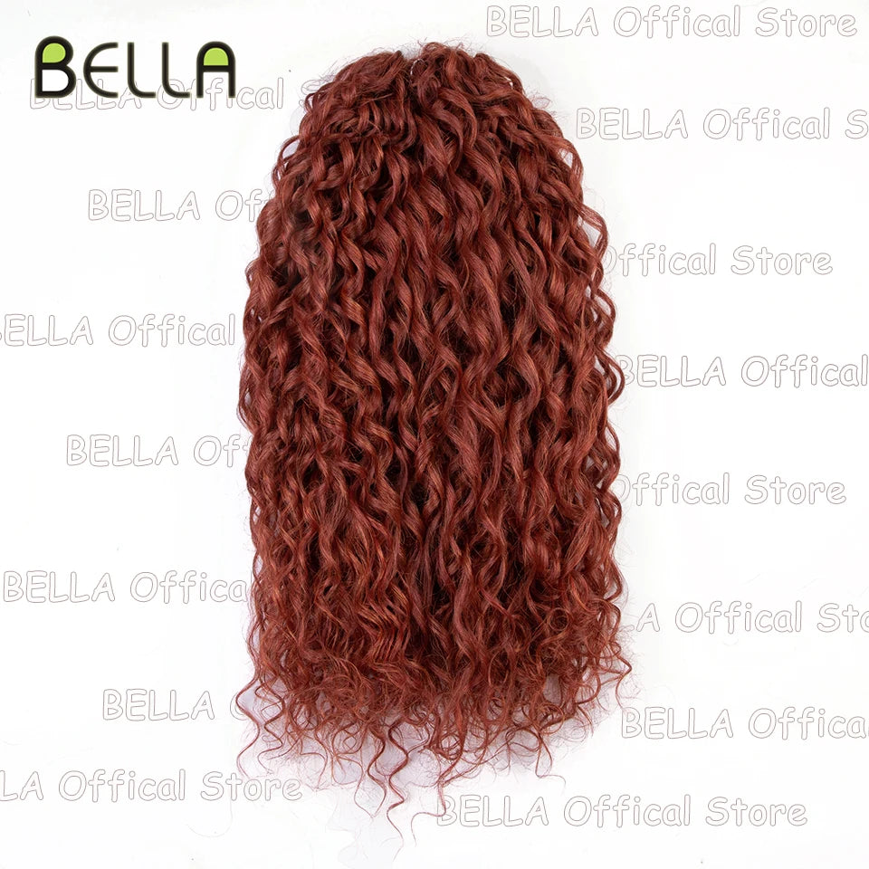 FASHION IDOL Curl Hair Deep Wave Twist Hair Extensions For Women 20 Inch Ombre Blonde Crochet Fake Hair Synthetic Crochet Braids