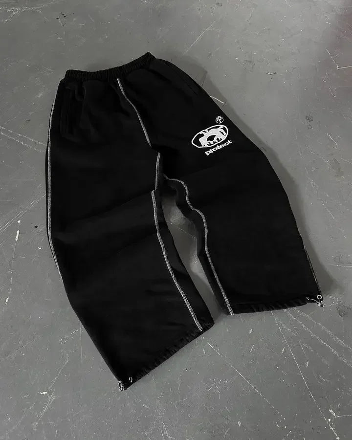 Streetwear Hoodie Sweatpants Two Piece Set Y2K Sportswear Men Harajuku HipHop Letter Embroidery Oversized Sweatshirt Casual Pant
