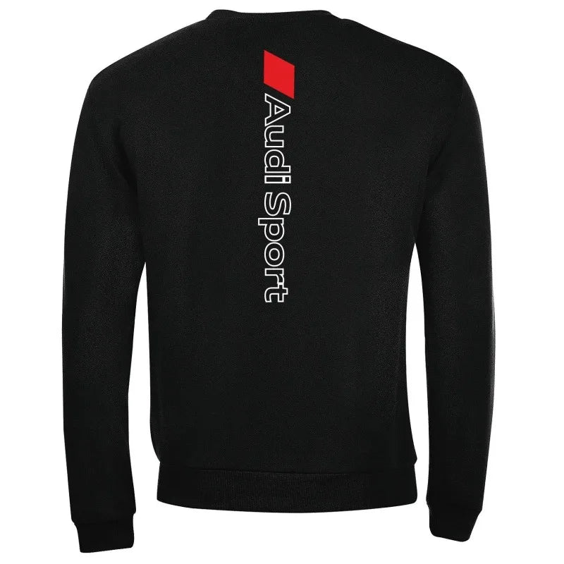 Audi Sport Racing Round Neck Sweatshirt Autumn/Winter Men's Hoodie Car Enthusiast Sports Logo Premium Printed Casual Hoodie