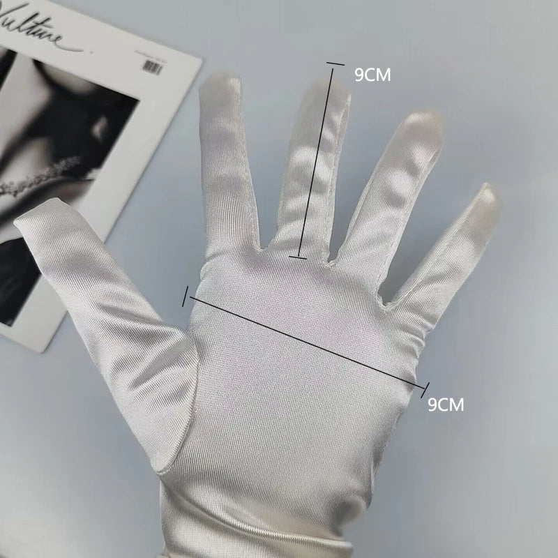 New Satin Silk Gloves Female 70cm Elastic Mercerized Pearl Satin Black White Extra Long Women Sunscreen Gloves Sexy Prom