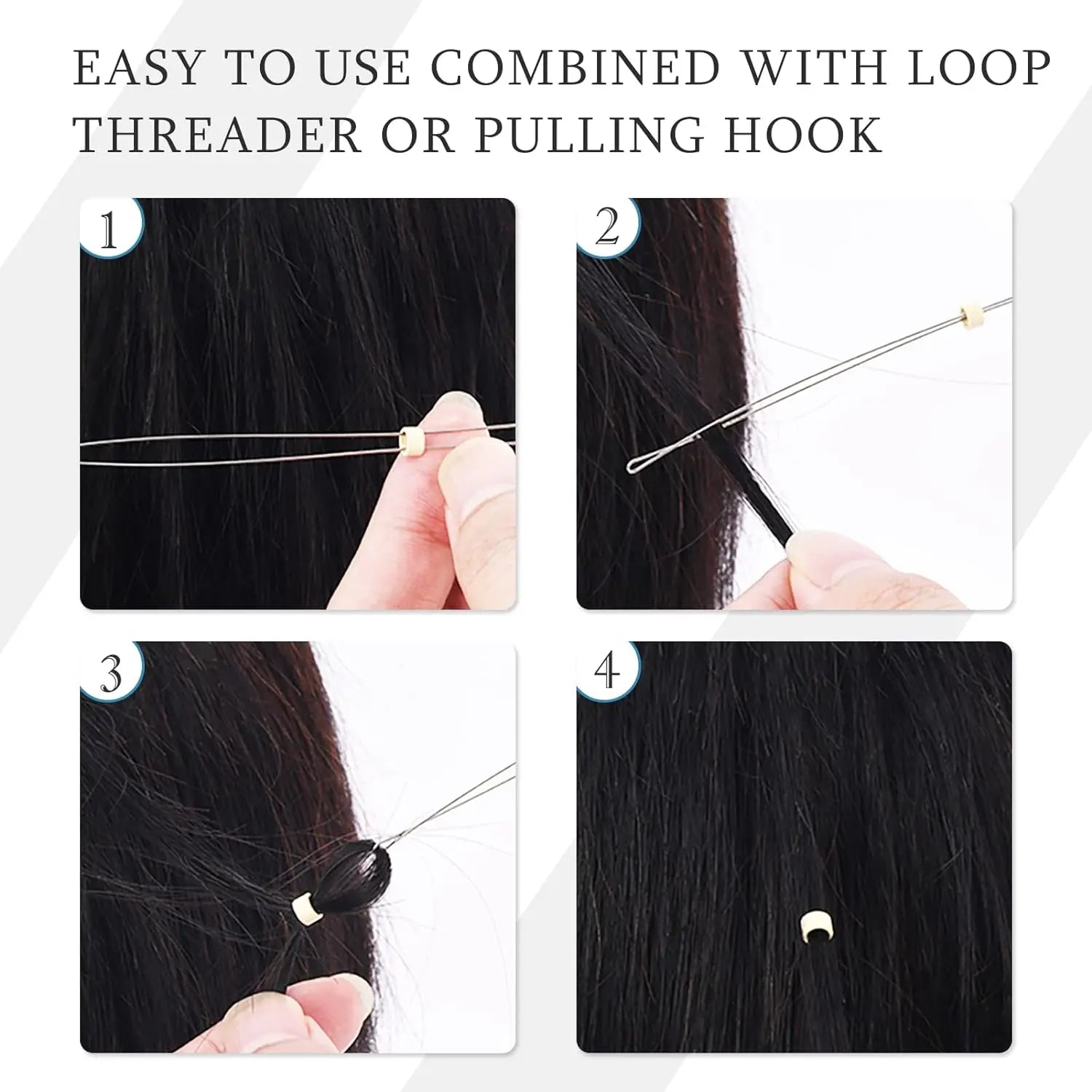 300pcs Woman Hair Decoration The Ring Hair Extensions Tools Micro Link Rings Silicone Link Ring Dreadlock Ring Hair Cuffs Silico