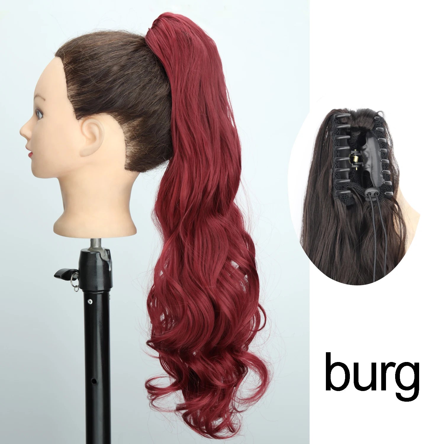 Synthetic 24Inch Wavy Claw Clip On Ponytail Hair Extension Ponytail Extension Hair For Women Pony Tail Hair Hairpiece