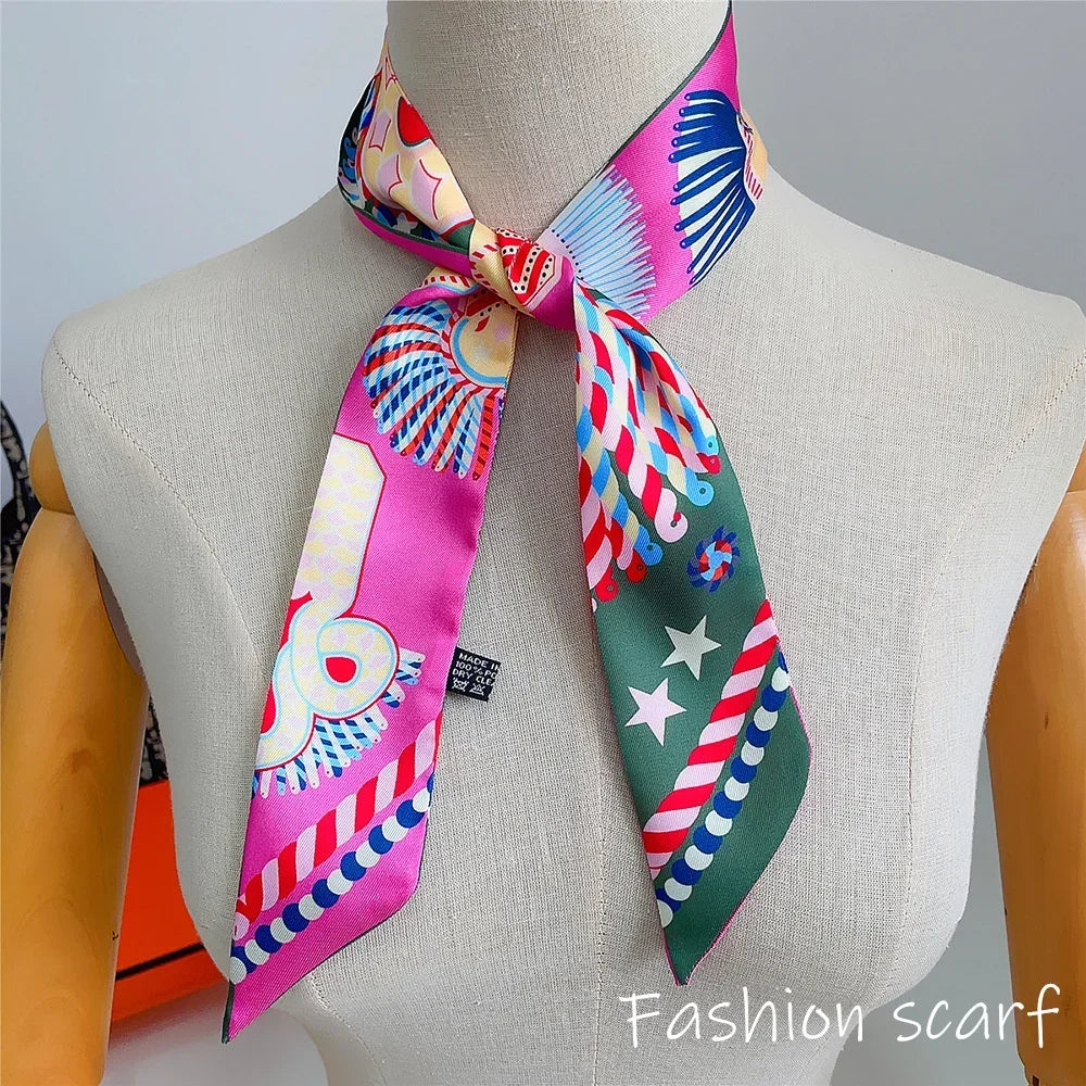 Luxury Long Scarf with Epaulet Design for Hermes Inspired Basket Bag Handle Styling Ins Trendy Accessory  Free Shipping