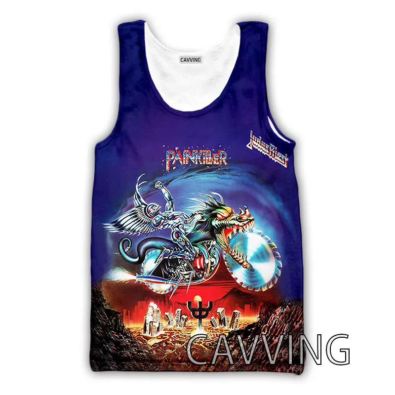 CAVVING 3D Printed  Judas Priest  Rock  Band Tank Tops Harajuku  Vest  Summer Undershirt Shirts Streetwear for Men/women