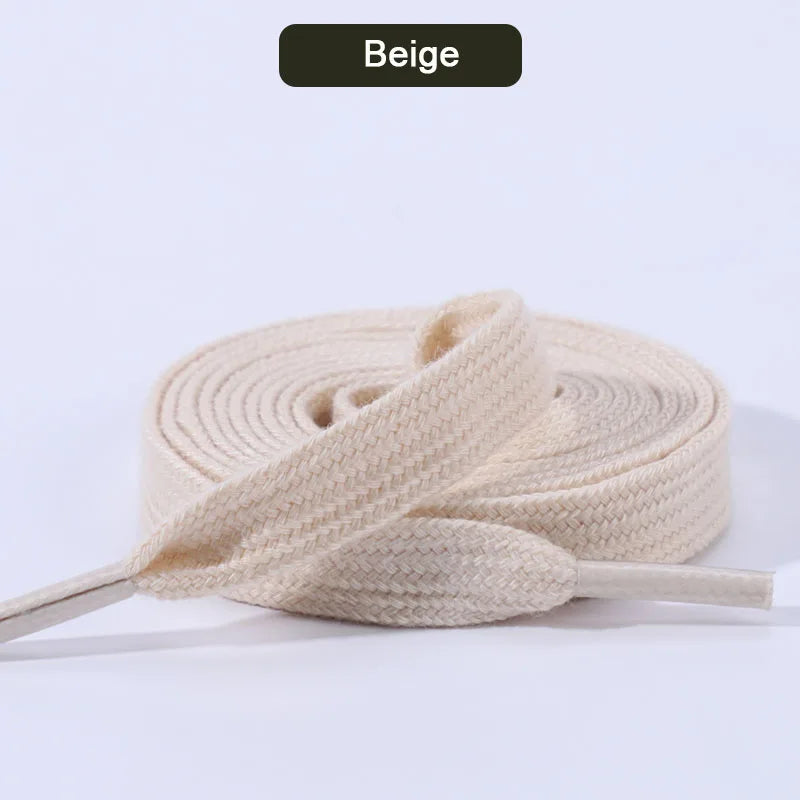 1 Pair Flat Shoelaces for Sneakers Classic Canvas Sports Shoe Laces Women Men Shoelace Solid Double Cotton Shoestrings for AF1