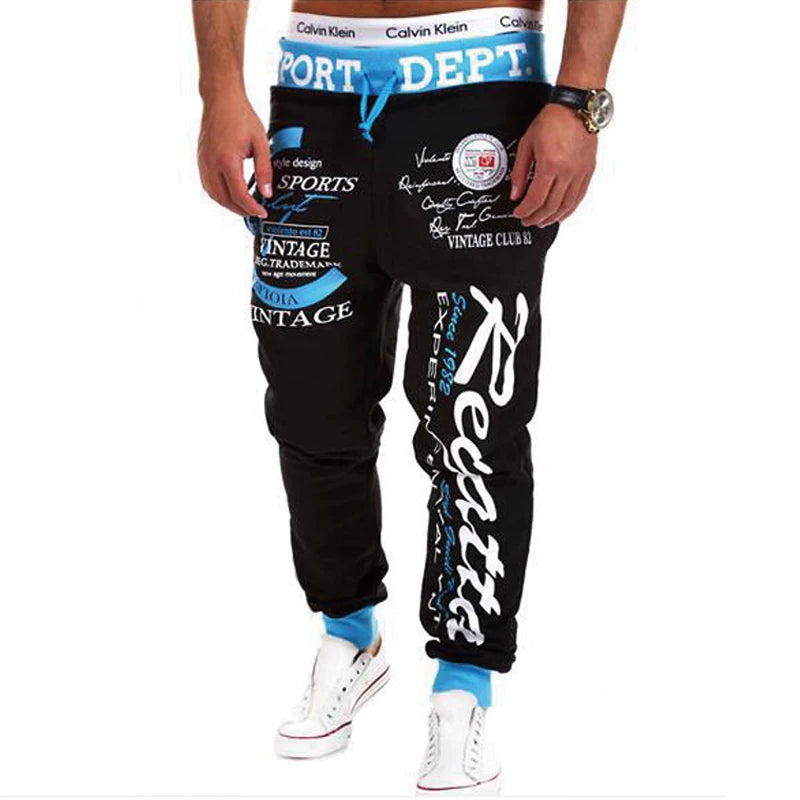 Men'S New Fashion Hip Hop Casual Jogging Pants Letter Print Sport Gym Fitness Slim Fit Baggy Trousers  Sweatpants Autumn Winter