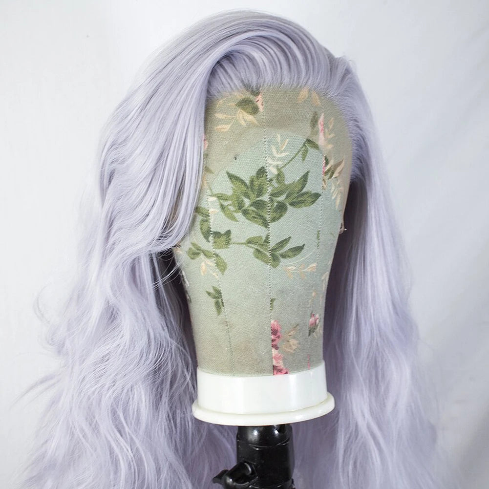 AIMEYA Water Wave Synthetic Lace Wig Natural Looking Lace Front Wigs for Women Free Part Cosplay Party Wig Heat Resistant Wigs