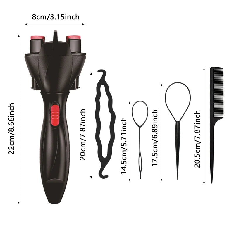 Electric Hair Braider Automatic Plait Styling Machine Quick Braiding Tool Cordless Portable Hair Styling Tool for Home Travel