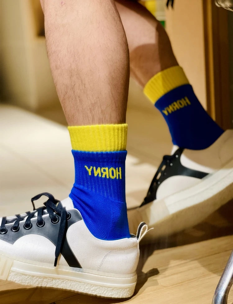 Socks Men Calcetines Hombre Basketball Socks Meias Masculina Casual Fashion Cotton Sock Sweat Sport Middle Tube Letter Socks