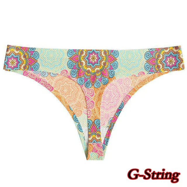 Poblador Sexy Women's Panties Seamless Underwear Comfortable Print G-string Thongs Intimate Female Lingerie Ladies Pantys Tanga