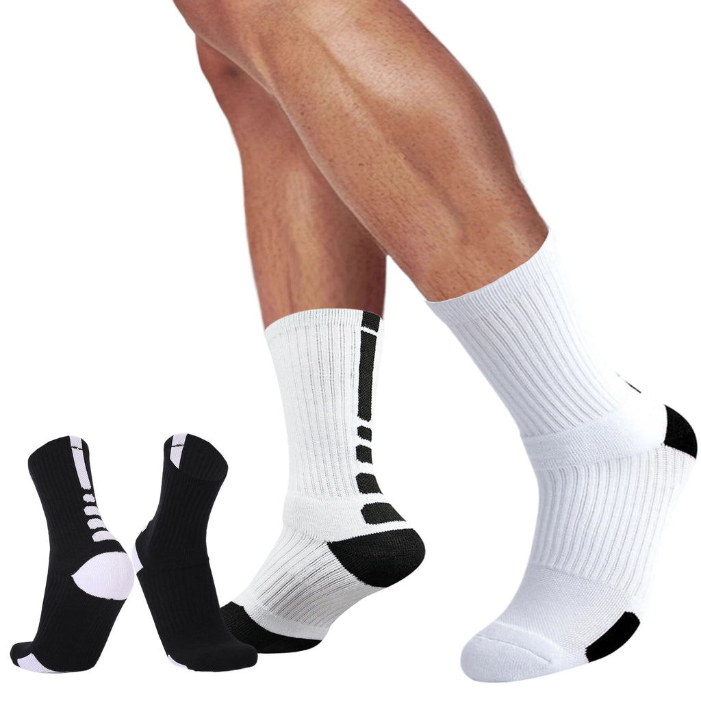 Skateboard Athletic Crew Socks Towel Bottom Soft Comfortable Moisture Wicking For All Sports