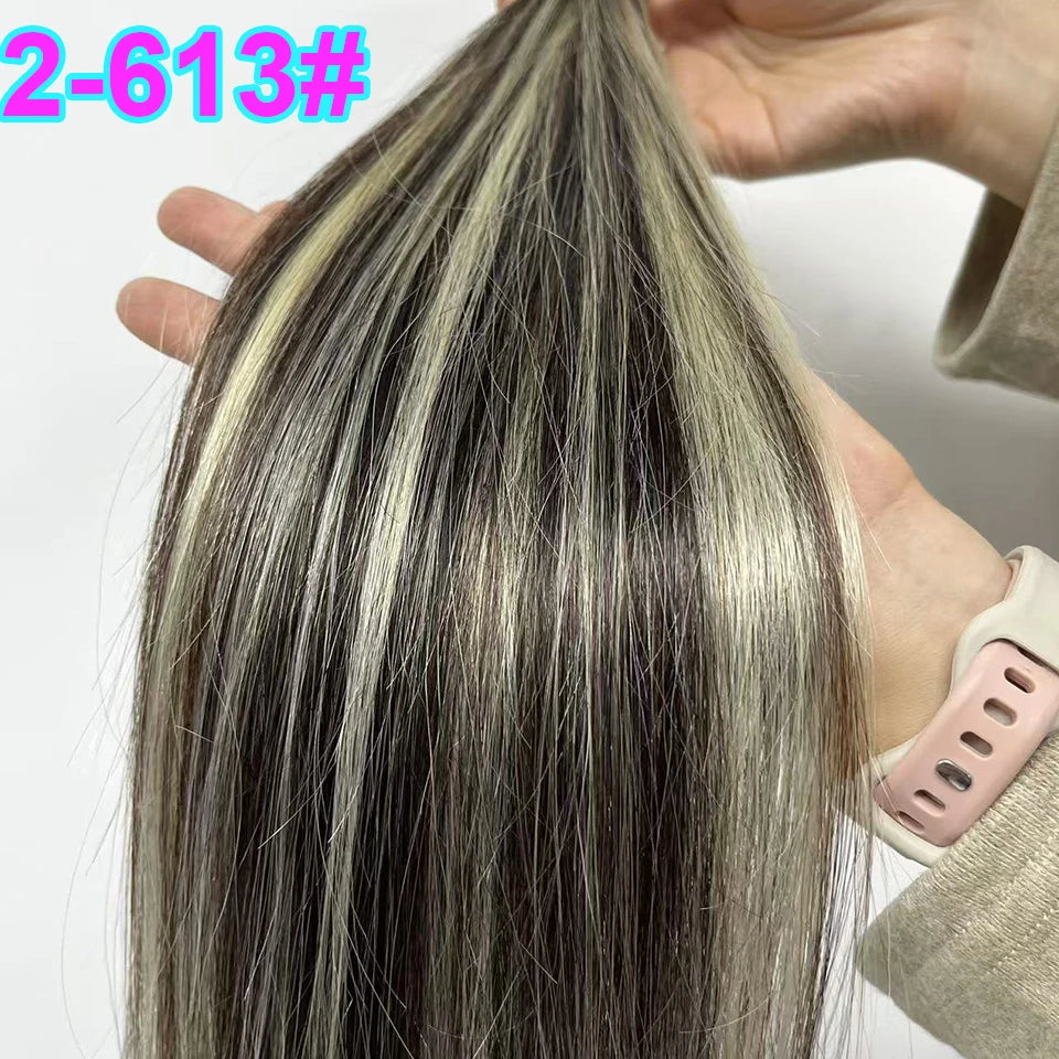 613 Striaght Human Hair No Weft 100% Virgin Bundles Highlight Original Bulk Extensions Russian Natural Unprocessed Blonde hair