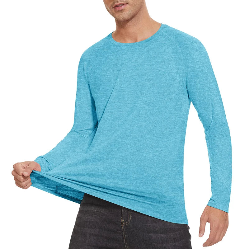 MAGCOMSEN Men's Sun Protection T-shirt Long Sleeve Hiking Fishing Shirts UPF50+ UV Block Spring Summer Casual Tee Workout Shirts