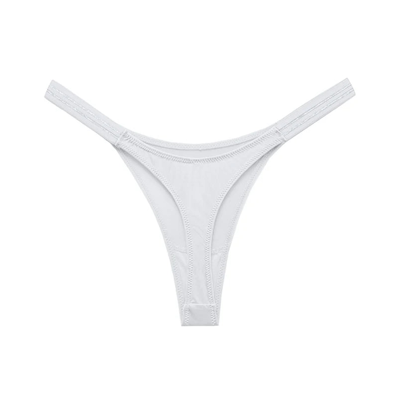 Women's low waist butt lift fitness sports high fork fashion thong thong sexy European and American ice silk T pants lingerie